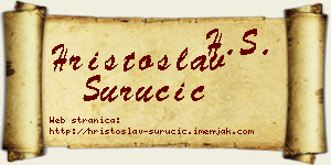 Hristoslav Suručić vizit kartica